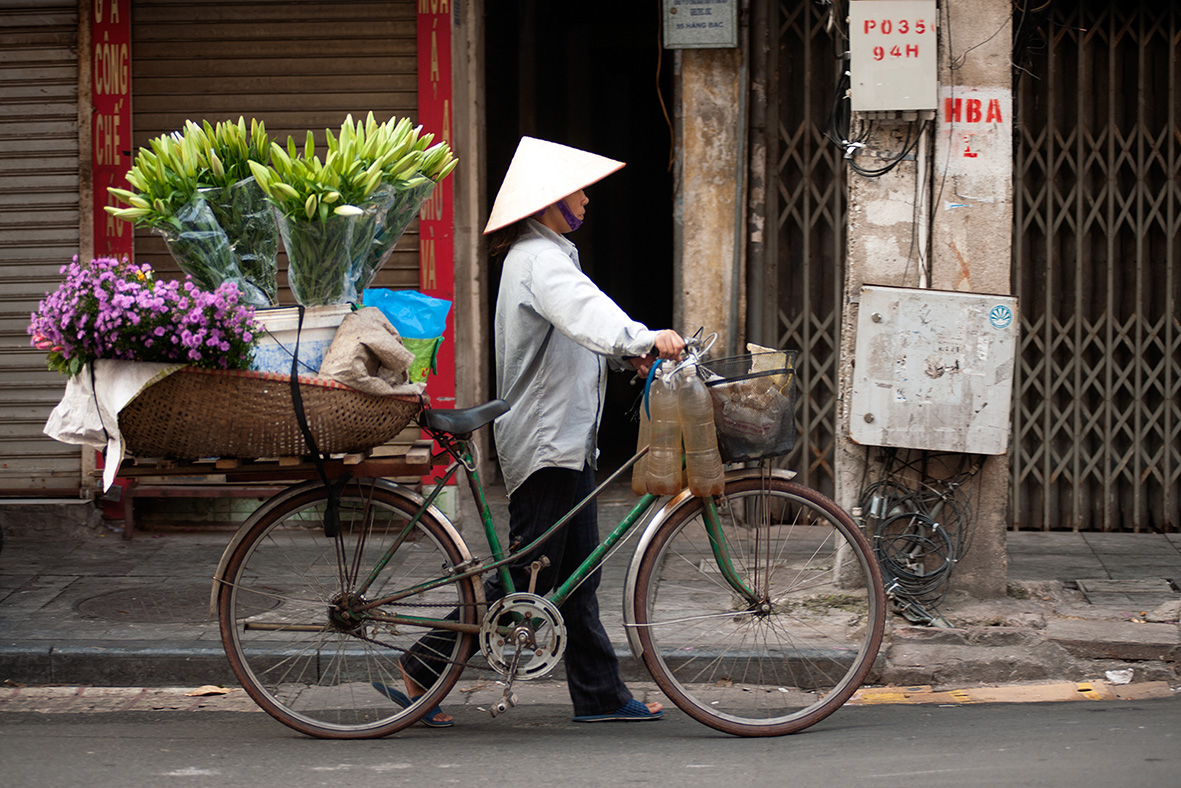 flower seller in hanoi